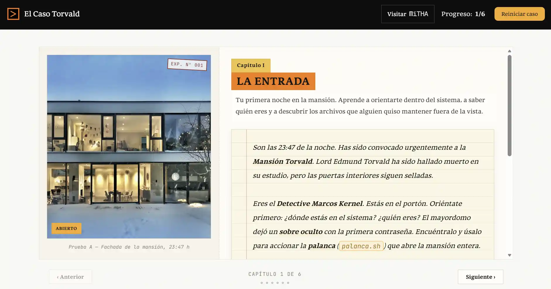 Captura de página web de El Caso Torvald